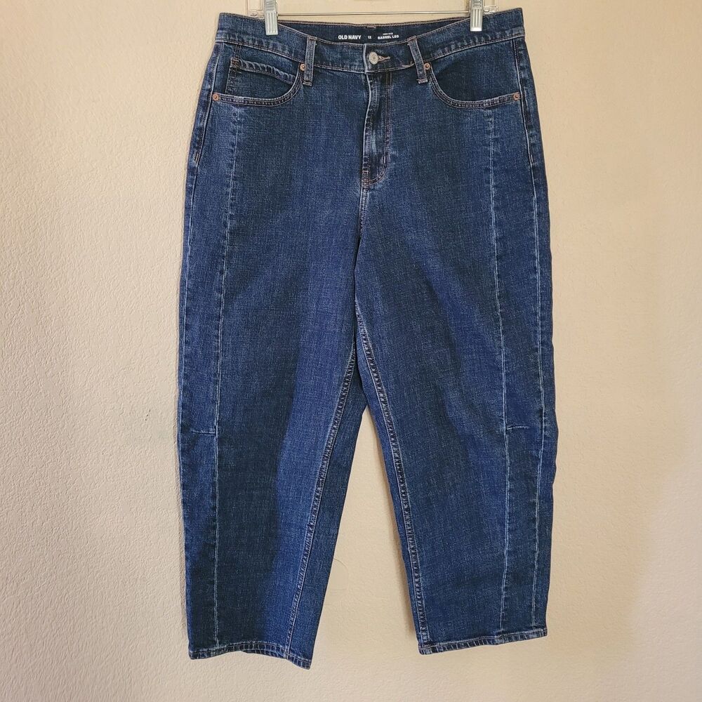 Old Navy Two-Tone Blue High-Rise Wide Leg Jeans